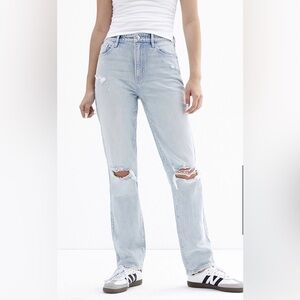 Pacsun | 25 | Medium Indigo Distressed Dad Jean Denim Straight Leg High Rise Y2K